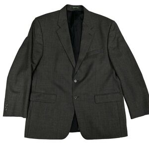 VTG Ralph Lauren Pure New Wool Sports Coat 44R Canada Blue Grey Herringbone